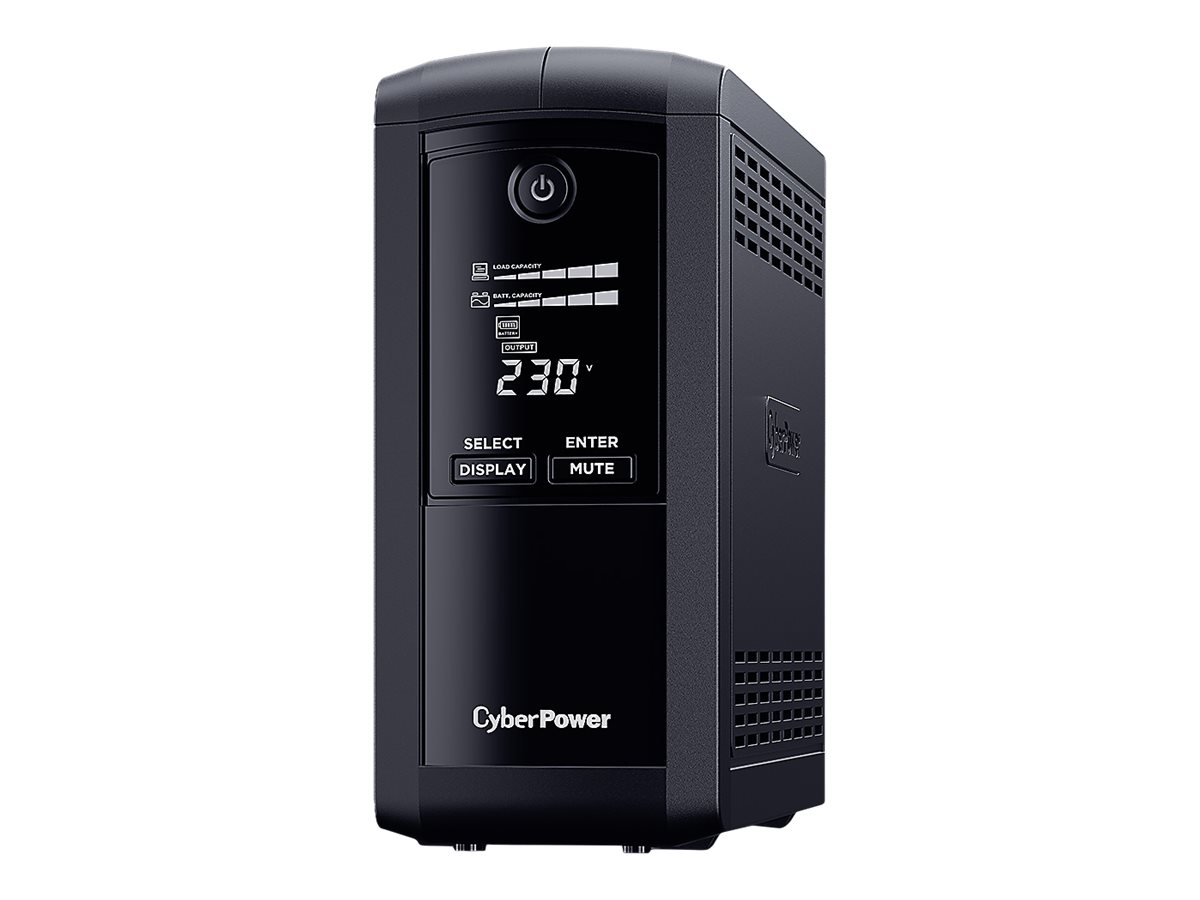 CyberPower Value Pro VP1600ELCD-FR - UPS - AC 230 V - 960 Watt - 1600 VA - 1-faset - RS-232, USB - output-stikforbindelser: 4 - sort