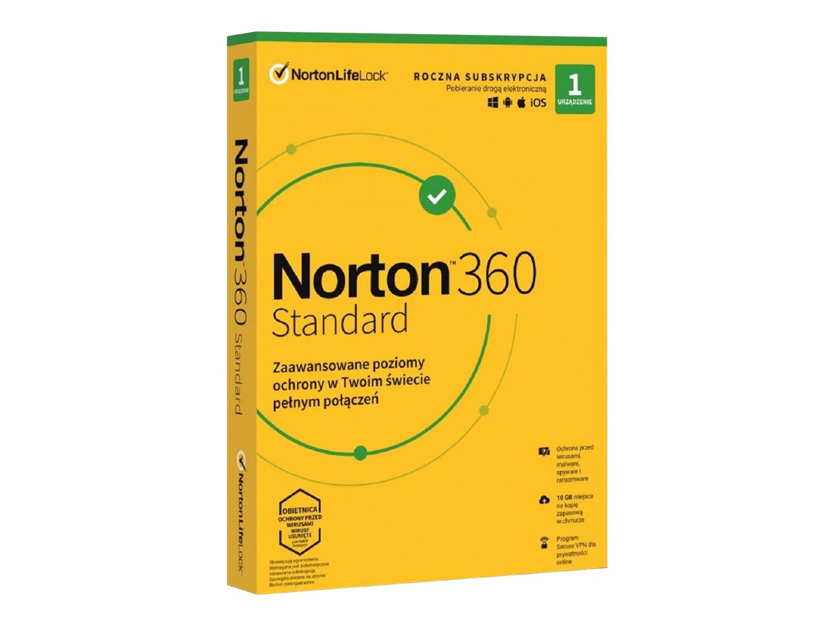 Norton 360 Standard Sikkerhedsprogrammer 10 GB cloud-lagerplads 1 enhed 1 år