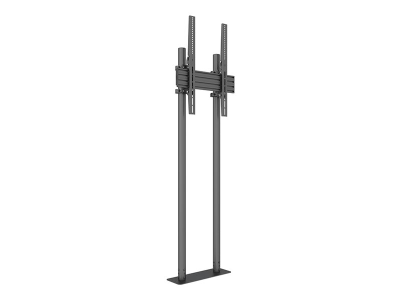 Multibrackets M Pro Dual Pole Floormount - Stativ - for LCD display - plastik, aluminium, stål - sort - skærmstørrelse: 65-90 - gulvstående