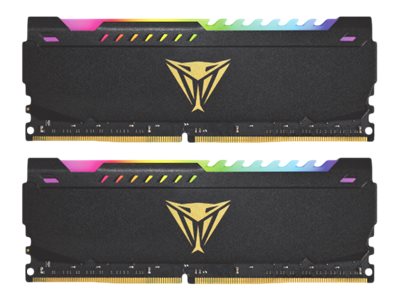 Patriot Viper Steel RGB - DDR4 - sæt - 32 GB: 2 x 16 GB - DIMM 288-PIN - 3600 MT/s / PC4-28800 - CL18 - 1.35 V - ikke bufferet - ikke-ECC - sort