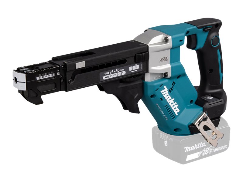 Makita DFR551Z - Skruetrækker med automatisk fremføring - batteridrevet - 1/4 indvendig sekskant - 4 mm - uden batteri - 18 V - SOLO