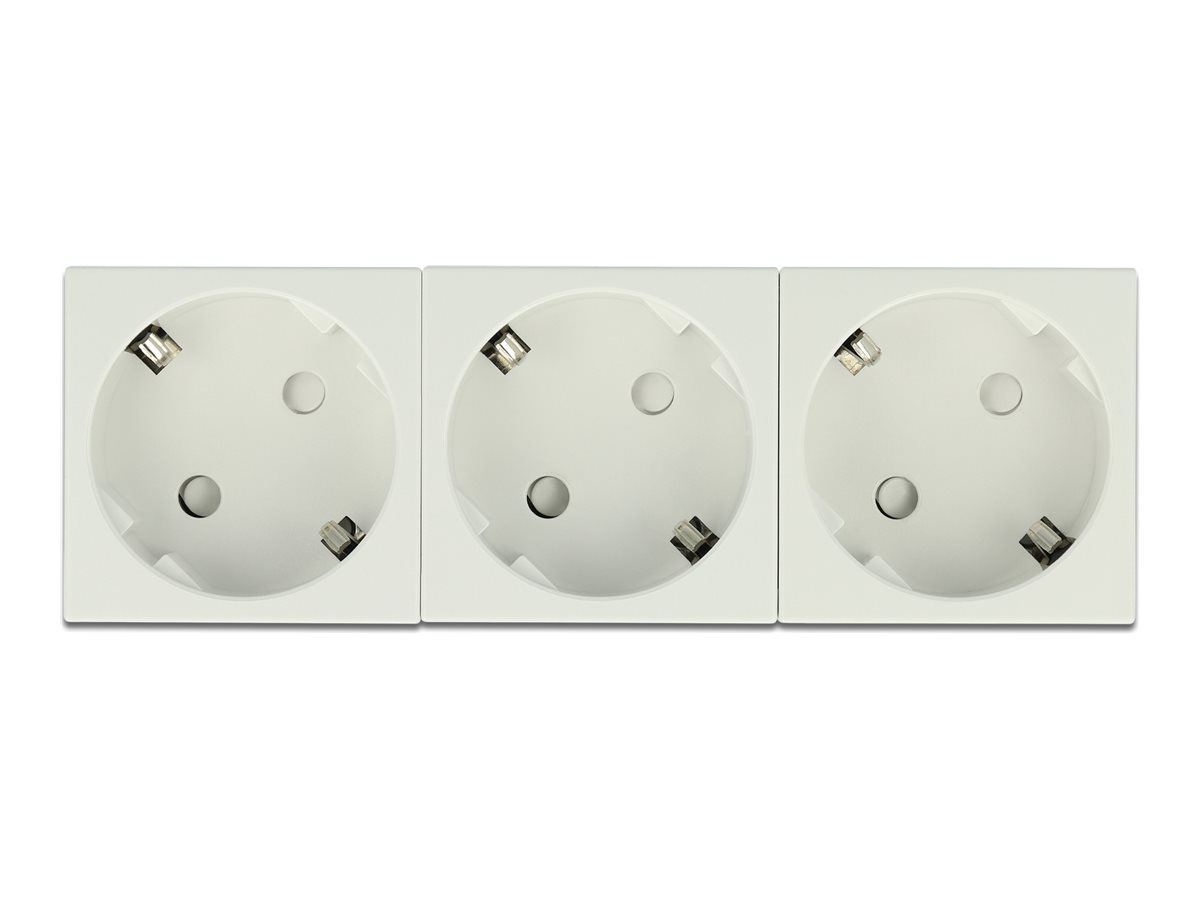 Delock Easy 45 - strømsokkel-outlet - 3 strømstik - hvid, RAL 9003