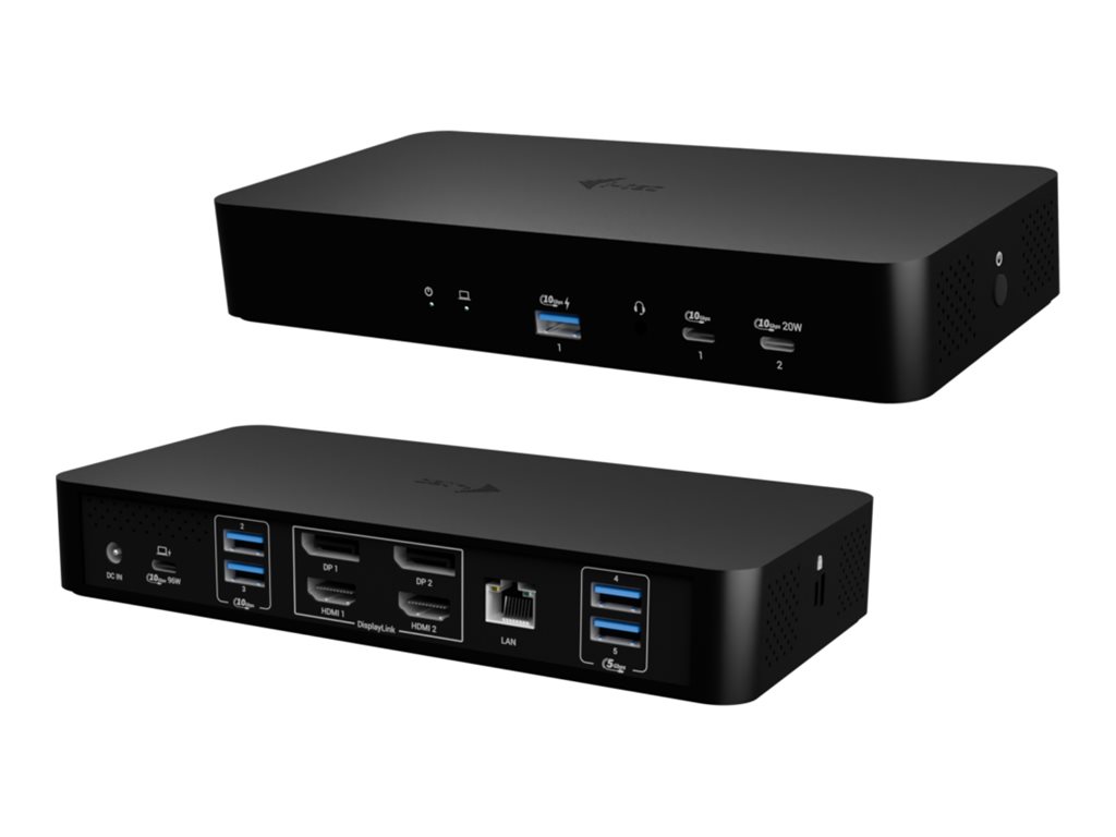 i-Tec - Dockingstation - USB-C / USB4 / Thunderbolt 3 / Thunderbolt 4 / Thunderbolt 5 /USB-A - 2 x HDMI, 2 x DP - 1GbE - 135 Watt - Europa