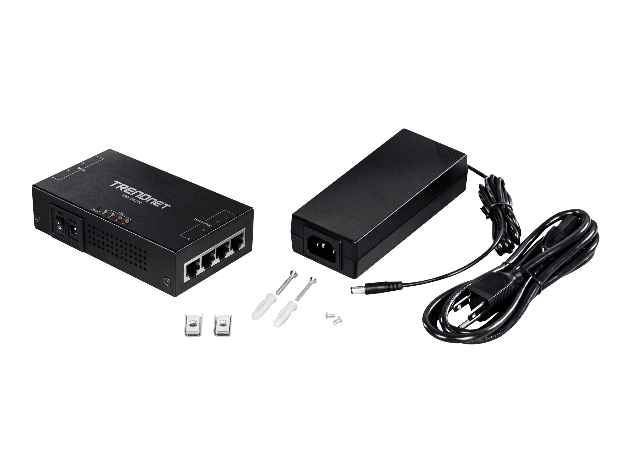 TRENDnet TPE-147GI 65W 4-Port Gigabit PoE+ Injector
