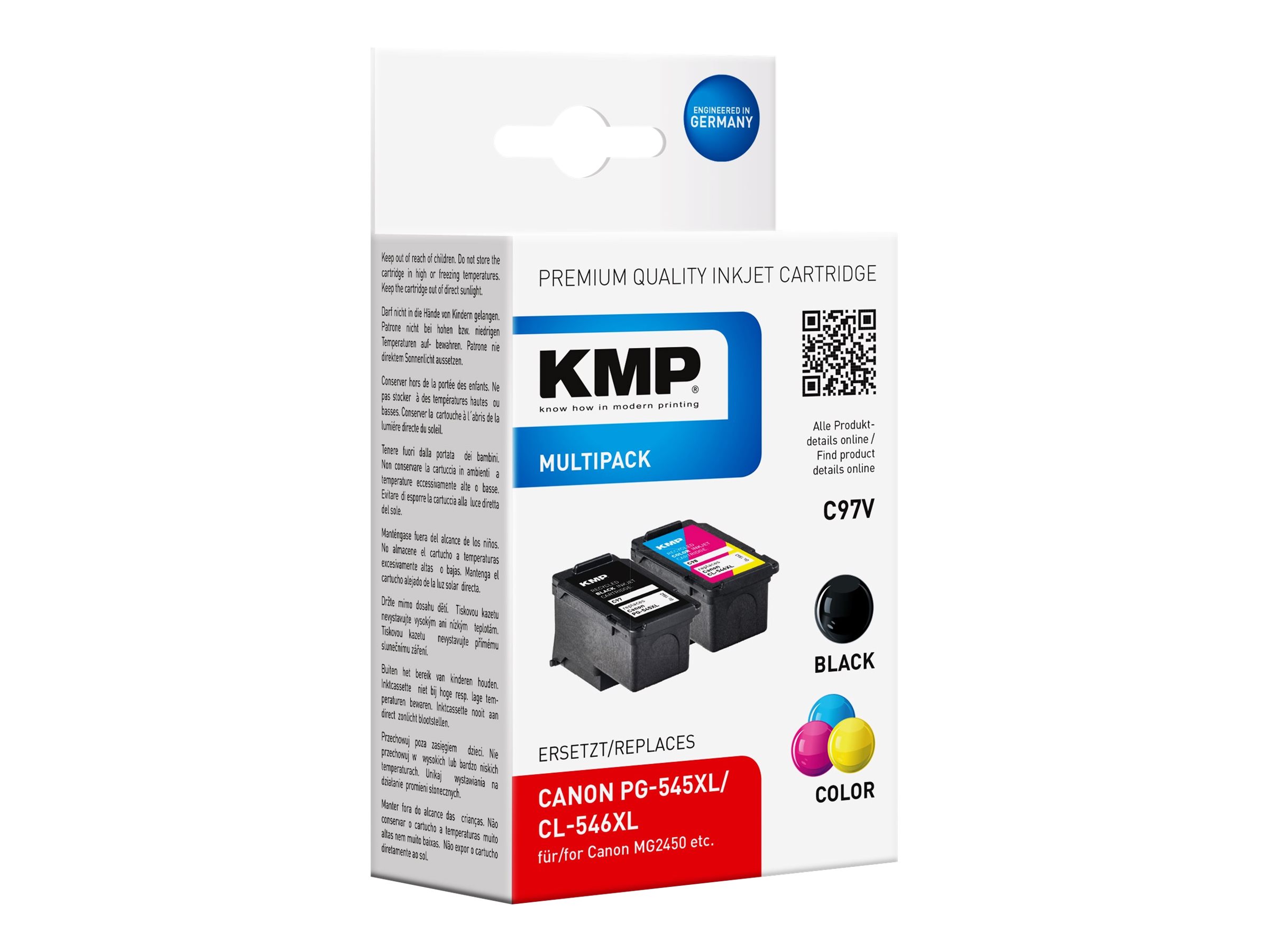 KMP MULTIPACK C97V Sort Farve (cyan, magenta, gul) Blæk 1562,4005