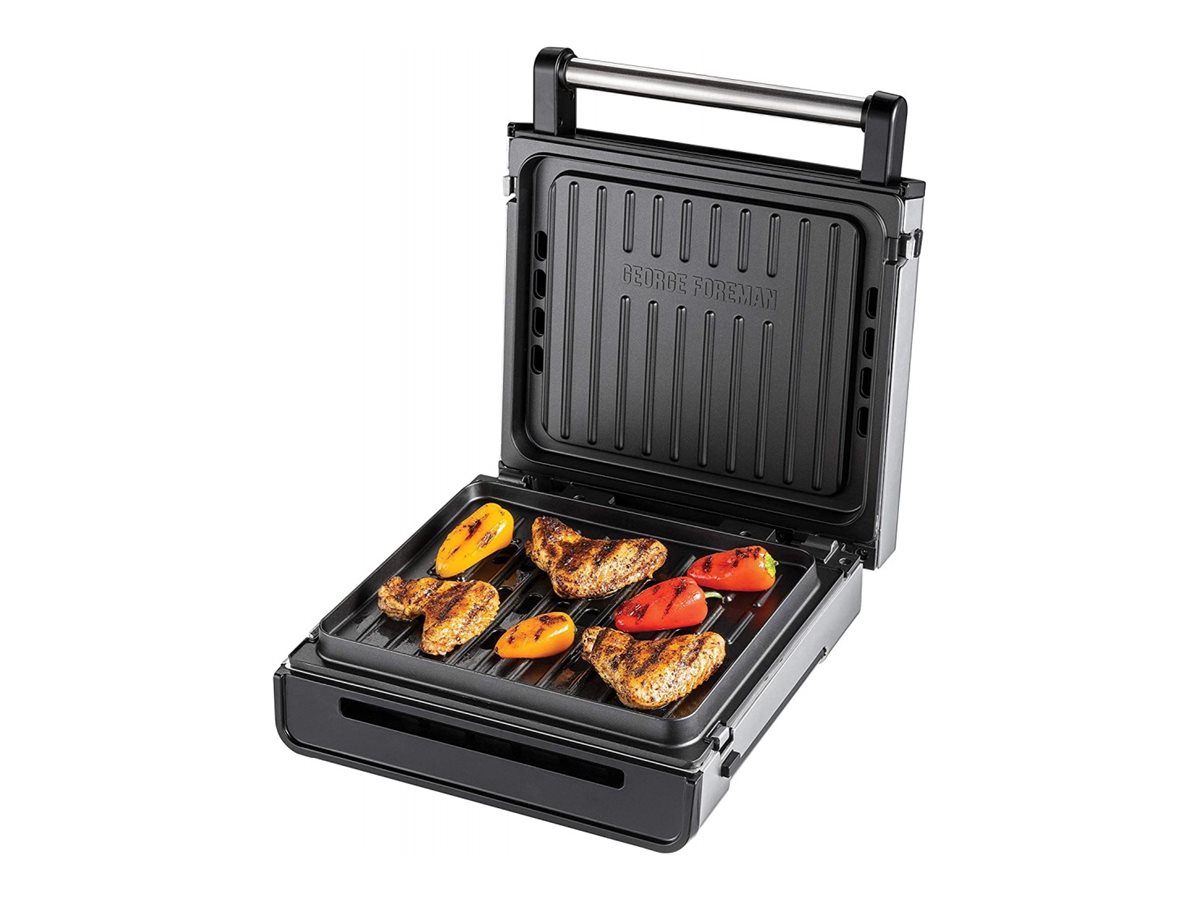 George Foreman 28000, Rustfrit stål, Plast, Rustfrit stål, Rektangulær, 1500 W