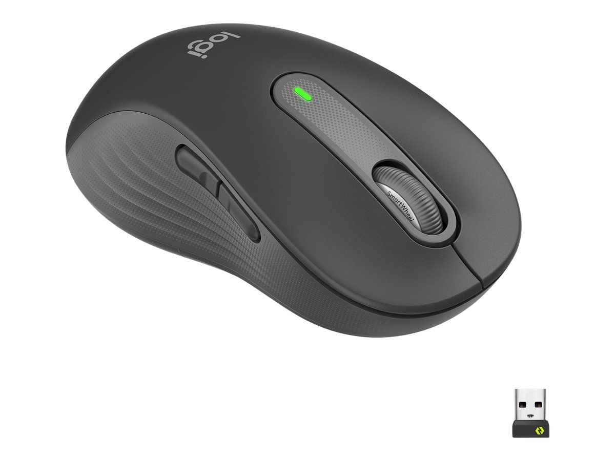 Logitech Signature M650 L LEFT - Mus - stor størrelse - venstrehåndet - optisk - 5 knapper - trådløs - 2.4 GHz, Bluetooth - Logitech Logi Bolt USB-modtager - grafit