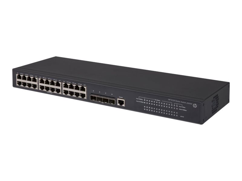HPE 5130-24G-4SFP+ EI - Switch - L3 - Administreret - 24 x 10/100/1000 + 4 x 10 Gigabit Ethernet / 1 Gigabit Ethernet SFP+ - monterbar på stativ