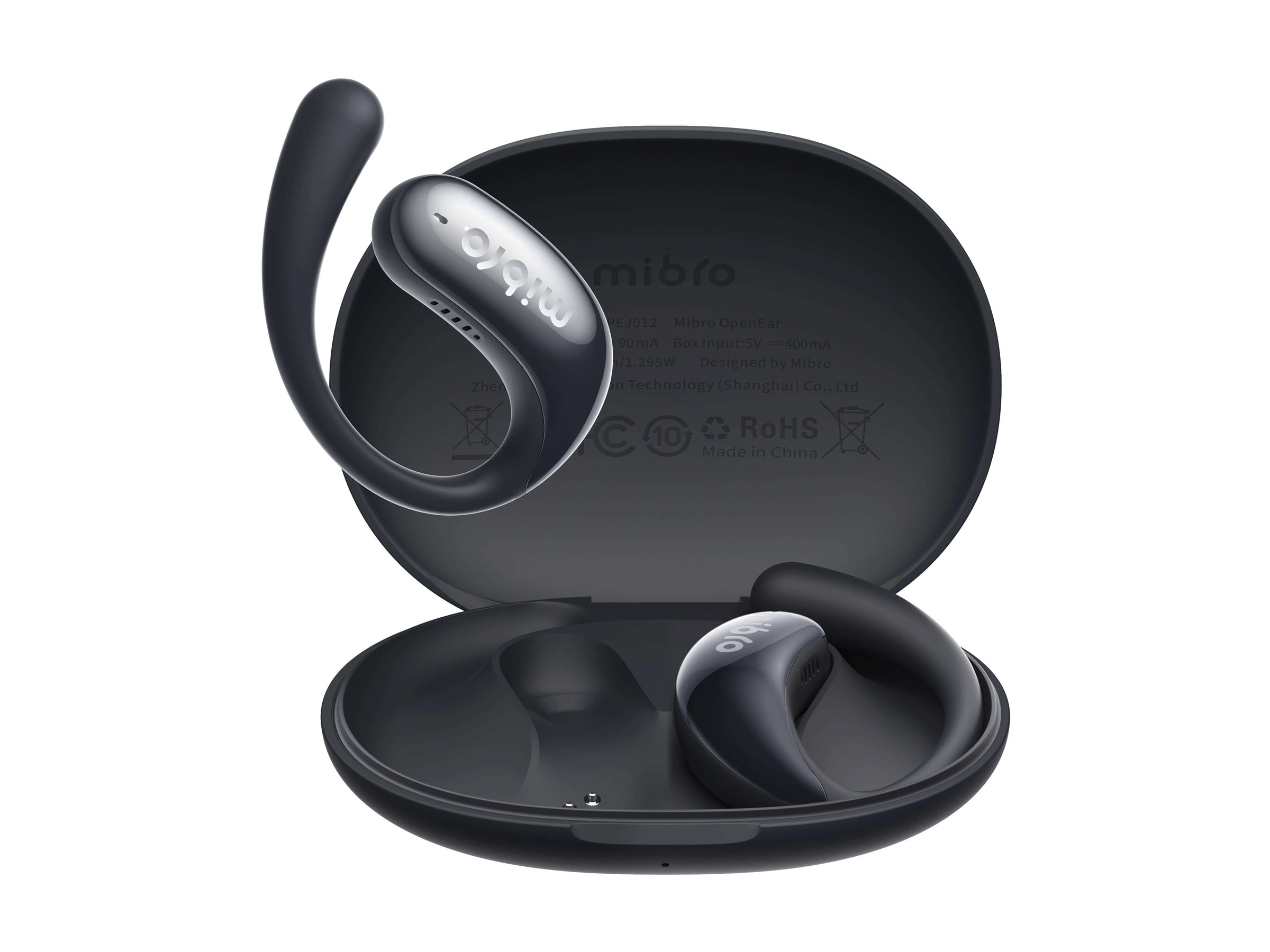 Mibro OpenEar - Ægte trådløse øretelefoner med mik. - åbent øre - over øret-montering - Bluetooth - sort