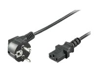 Goobay Vinklad anslutningskabel med C13-uttag, 5 m, svart stickkontakt med skyddsjord (typ F, CEE 7/7) > uttag C13