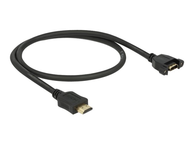 DeLOCK HDMI han -> HDMI hun kan skrues 50 cm Sort