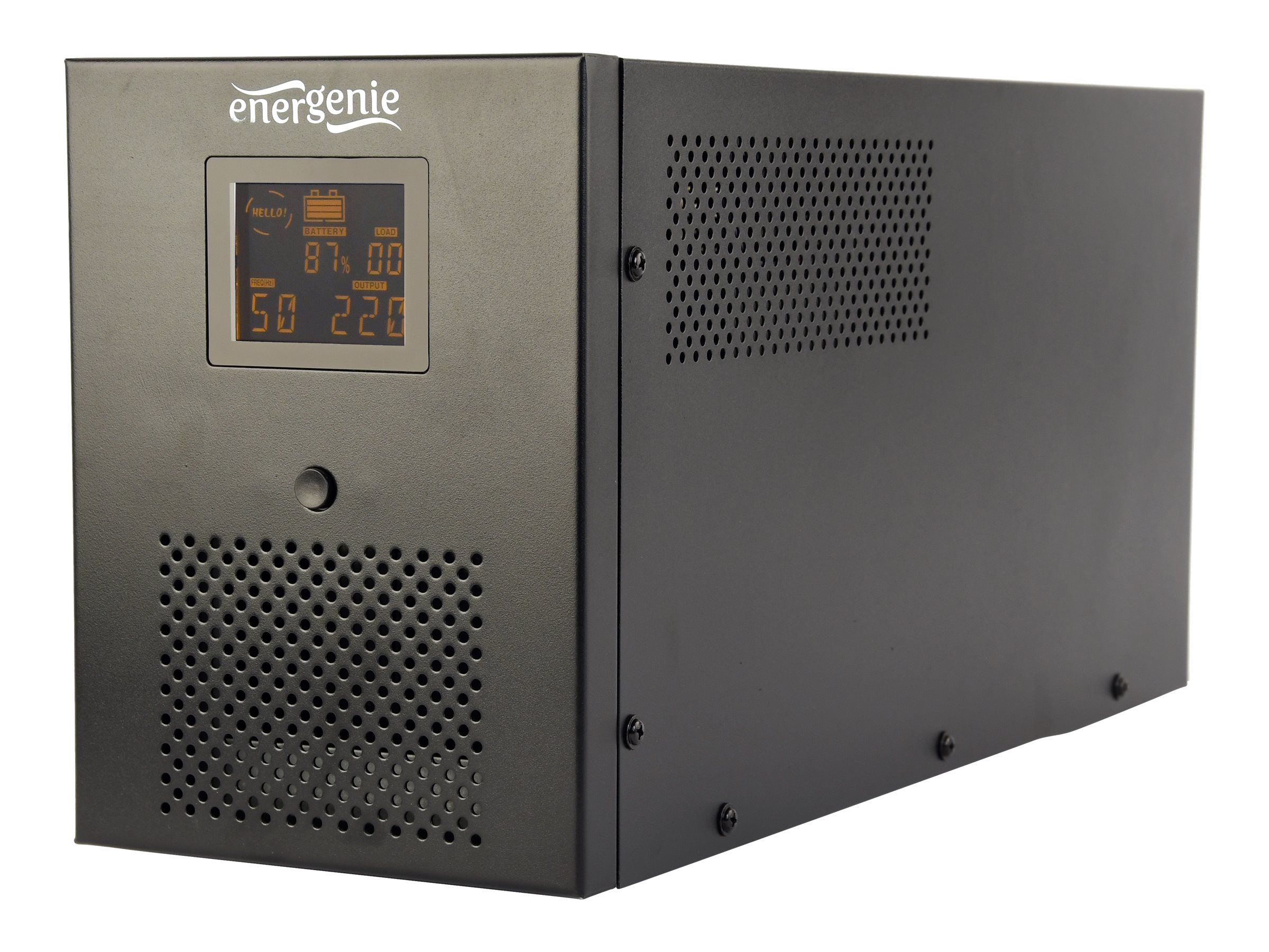 EnerGenie EG-UPS-036 - UPS - LCD display - AC 220 V - 1800 Watt - 3000 VA - 7 At - USB, RJ-45 - output-stikforbindelser: 6 - sort