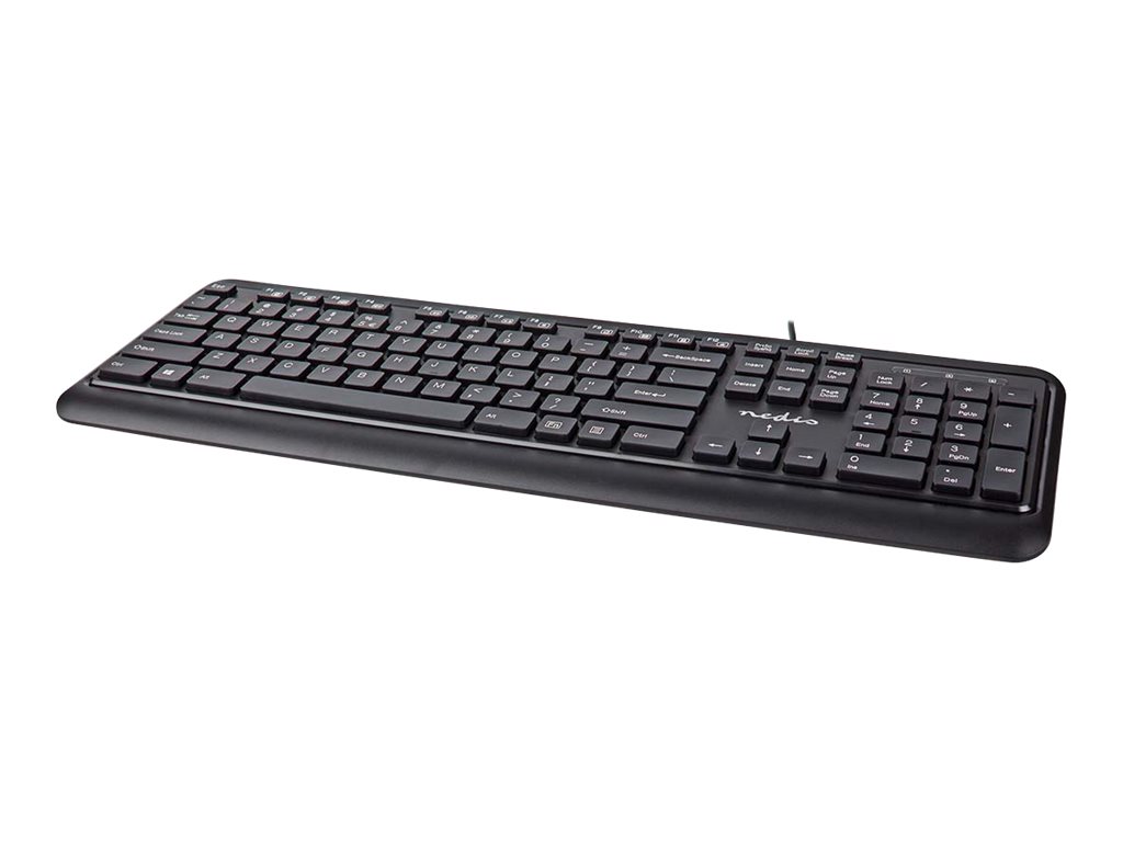 Nedis - keyboard - QWERTY - US International - black - Tastatur - Universal - Sort