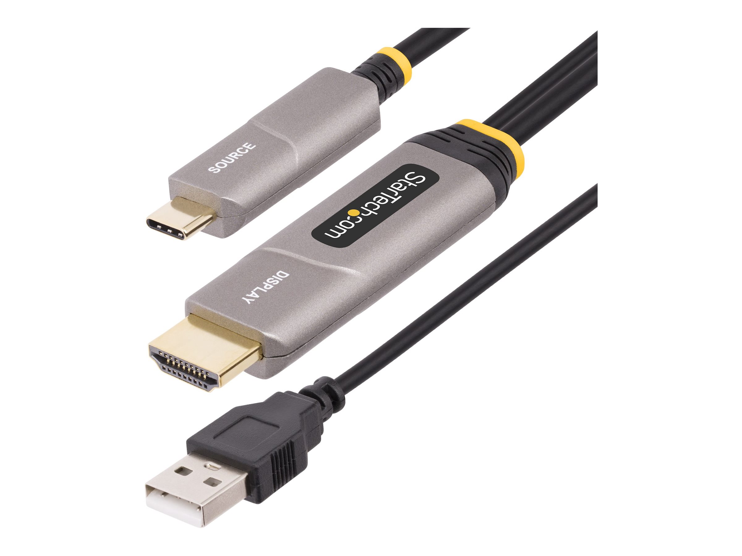 StarTech.com 30ft (9.15m) USB-C to HDMI 2.0 Active Optical Cable, 4K 60Hz HDMI-kabel 9.15m Sort