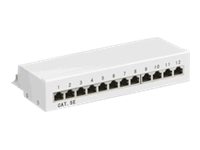 Pro CAT 5e Mini/Desktop Patch Panel 12 Port grey