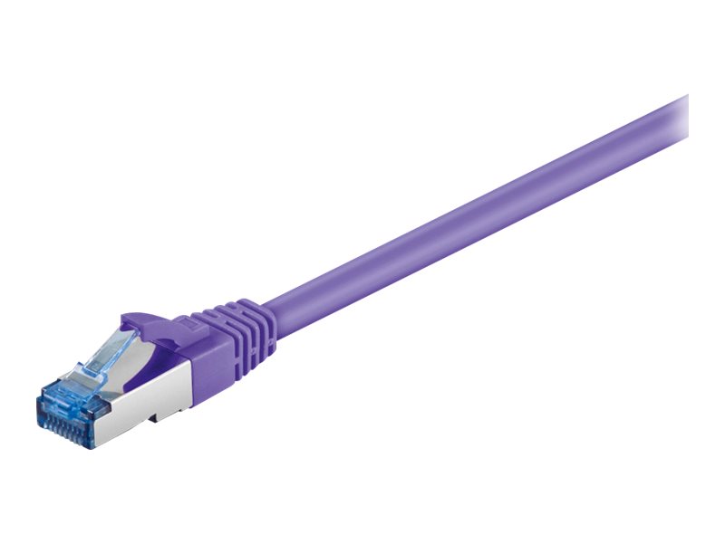 Goobay Netværkskabel CAT 6A, S/FTP (PiMF), violet, 0,5 m kobberleder (CU), halogenfri kabelkappe (LSZH)
