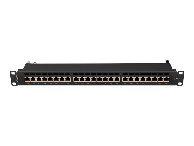 Lanberg PPS7-1024-B - Patch-panel - CAT 7 - STP - RJ-45 X 24 - RAL 9004, sort - 1U - 19