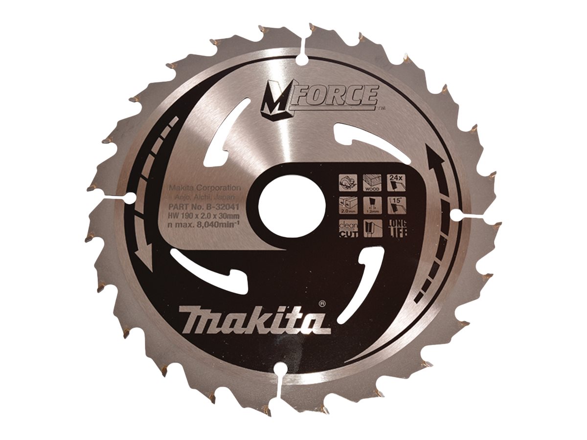 Makita M-Force - Rundsavsklinge - for træ - 190 mm - 24 tænder