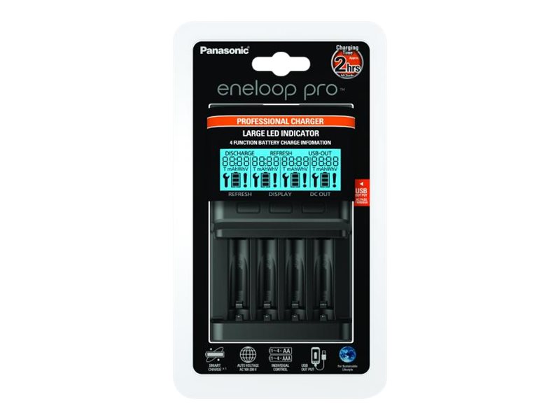 Panasonic eneloop BQ-CC65E - Batterioplader - 4 x batterier lader op - 1 A (USB)