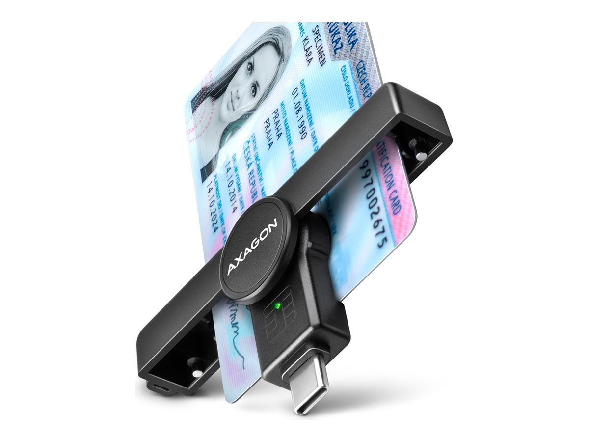 AXAGON USB-C Smart Card /ID Card PocketReader