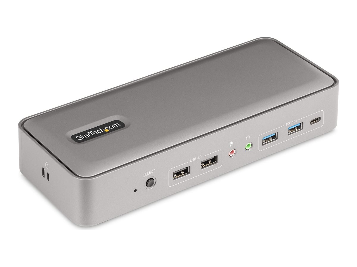StarTech.com Dual-Laptop USB-C KVM Docking Station, Dual Monitor 4K 60Hz DisplayPort Dock, 5-Port USB Hub, GbE, 90W/45W Power Delivery to Two Laptops,