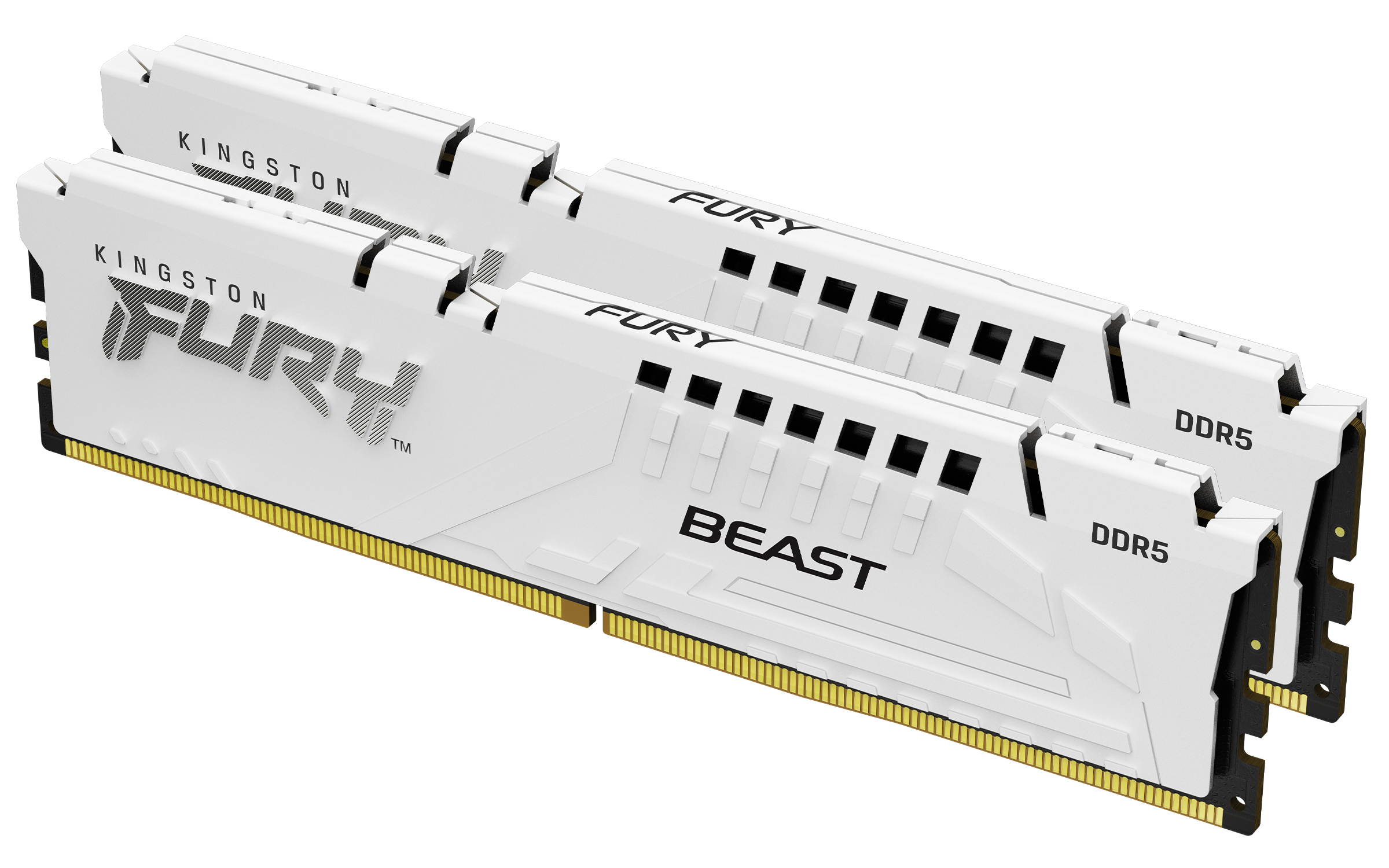 Kingston FURY Beast - DDR5 - sæt - 64 GB: 2 x 32 GB - DIMM 288-PIN - 6000 MHz / PC5-48000 - CL30 - 1.4 V - ikke bufferet - on-die ECC - hvid