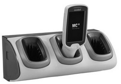 Zebra 3-Slot High Density Locking Cradle - Opladningsdock til håndholdt - output-stikforbindelser: 3 - for Zebra MC18, MC18 Personal Shopper, PS20J Plus  Personal Shoper Series PS20 Base, PS20 Plus
