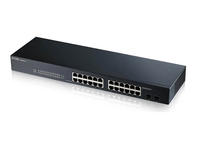 Zyxel GS1900-24 - Switch - smart - 24 x 10/100/1000 + 2 x Gigabit SFP (uplink) - desktop, monterbar på stativ