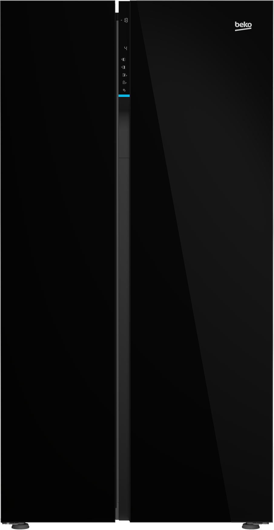 Beko GN163140ZGBN, Fritstående, Amerikansk dør, Sort, Berøring, LED, På døren