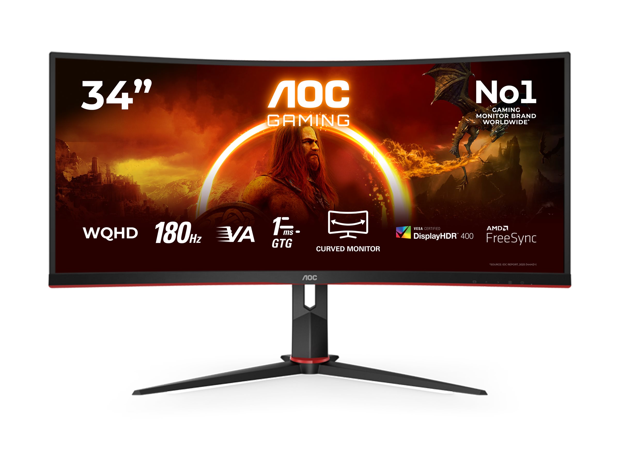 AOC CU34G2XP/BK 34" 3440x1440/21:9/1ms HDMI, DisplayPort, USB, Audio out Skærm - GEEKD.dk