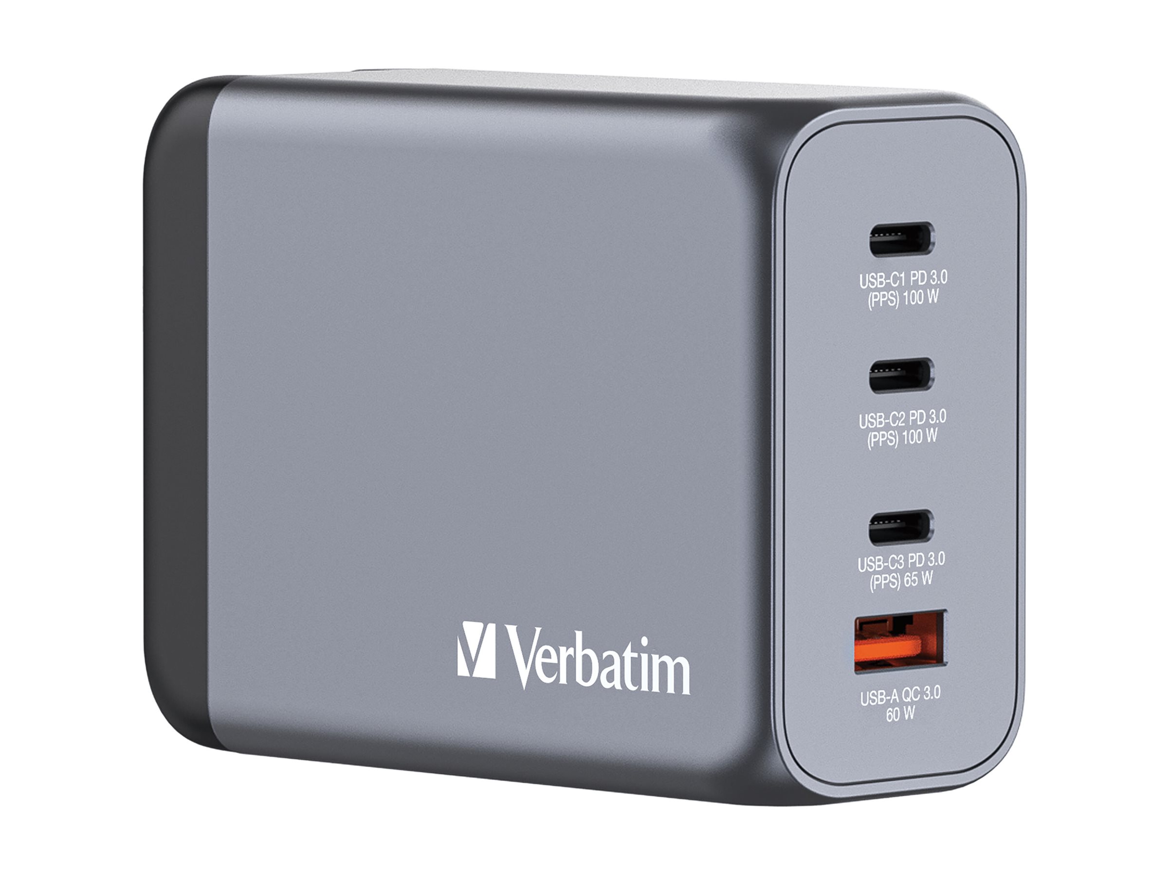Verbatim - Gnc-200 Gan Charger 4 Port 200w Usb-a/usb-c