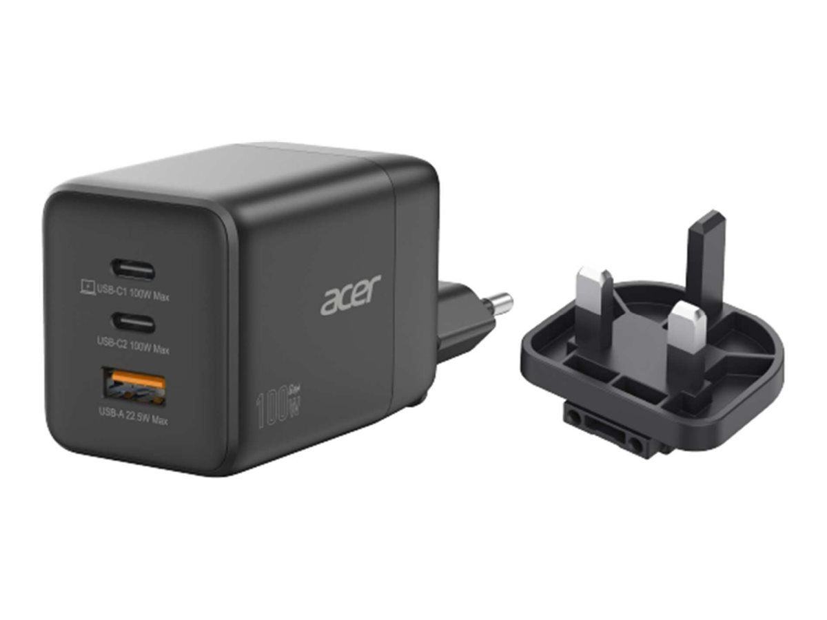 Acer power adapter - PPS and GaN technology - USB 2 x USB-C - 100 Watt