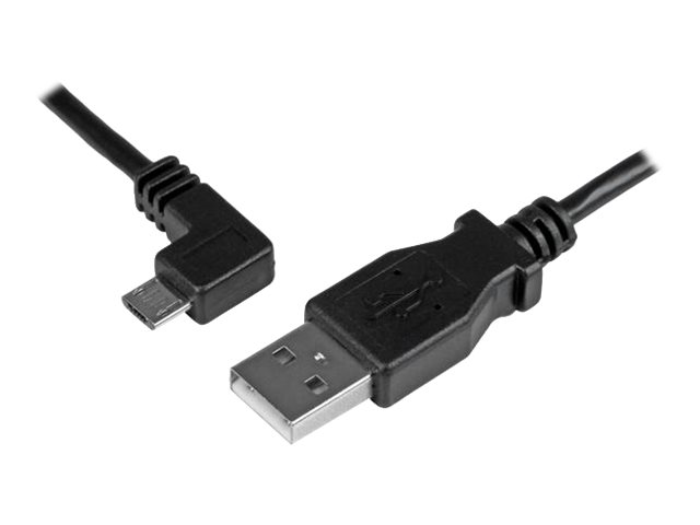 StarTech.com 1m 3 ft Micro-USB Charge-and-Sync Cable - Left-Angle Micro-USB - M/M - USB to Micro USB Charging Cable - 30/24 AWG (USBAUB1MLA) USB-kabel