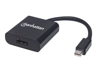 Manhattan Mini DisplayPort 1.2a to HDMI Adapter Cable, 4K@60Hz, Active, 19.5cm, Male to Female, Black, Three Year Warranty, Polybag Videoadapter Sort