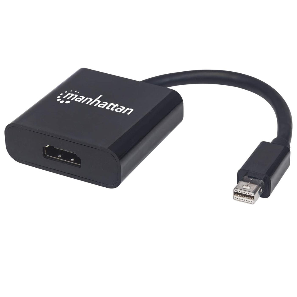 Manhattan Mini DisplayPort 1.2a to HDMI Adapter Cable, 4K@60Hz, Active, 19.5cm, Male to Female, Black, Three Year Warranty, Polybag Videoadapter Sort