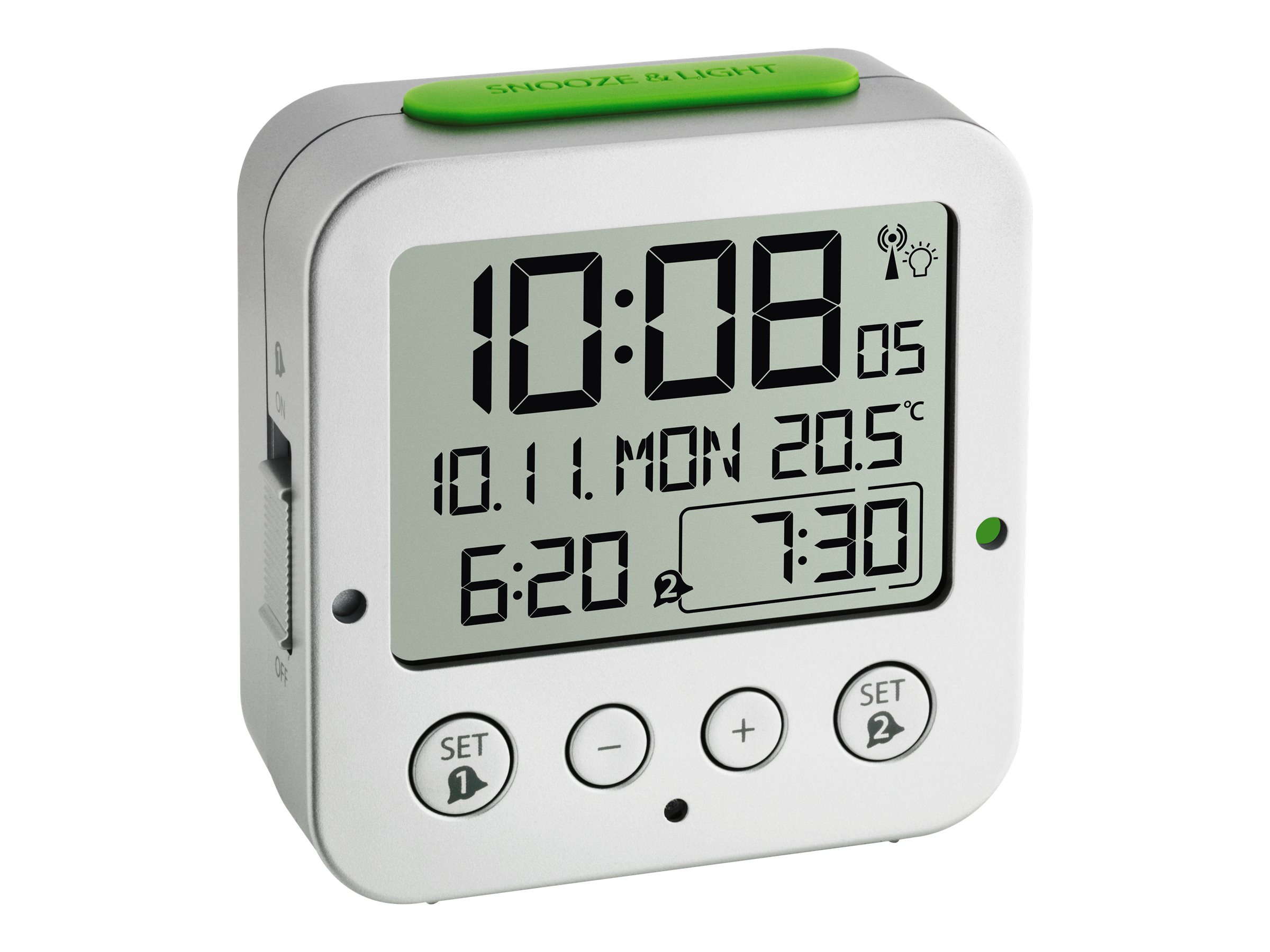 TFA Bingo Alarmur Sølv Indendørs LED