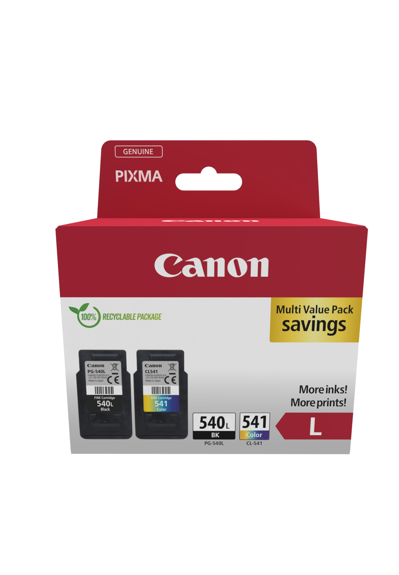 Canon PG 540L/CL-541XL Photo Value Pack Sort Farve (cyan, magenta, gul) 100 x 150 mm 50ark Blækpatron/papirsæt
