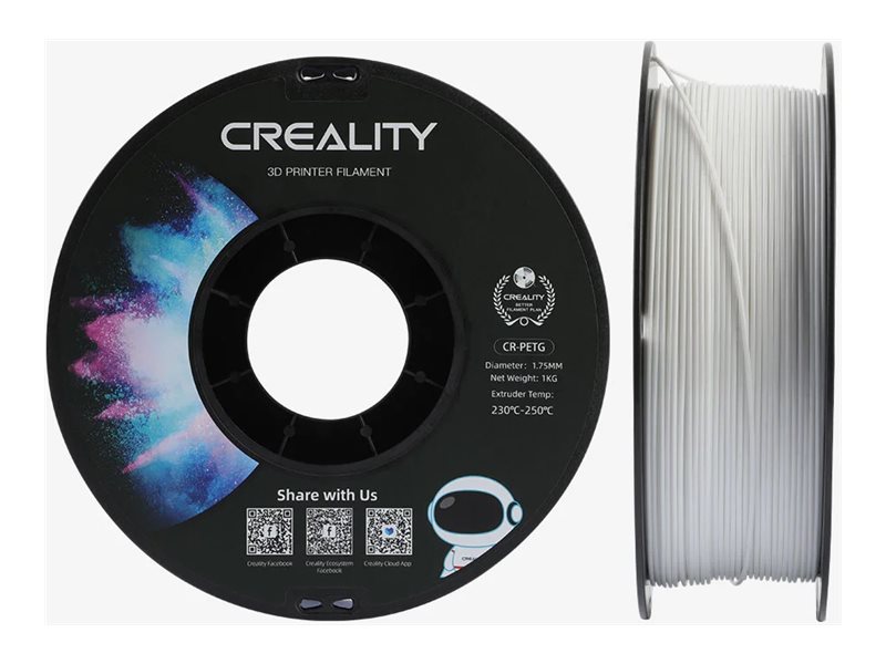 Creality Creality CR-PETG - 1.75mm - 1kg Hvid 6971636409380 Modsvarer: N/A