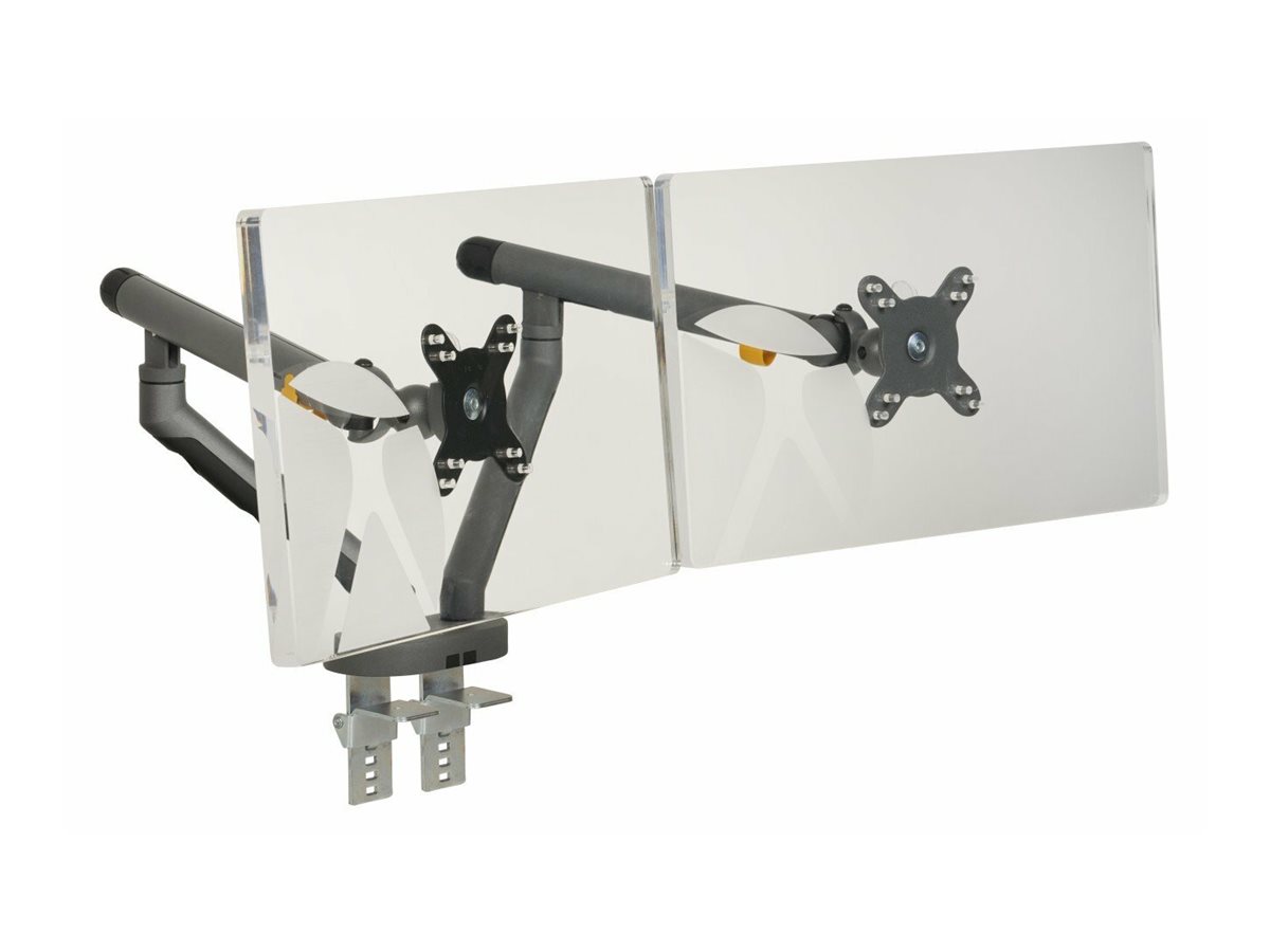 Bakker Elkhuizen Flexible Dual mounting kit - adjustable dual arms - for 2 monitors - dark grey - Maks 10 kg - Maks størrelse 17"-35" (for flat screen), 17"-32" (for curved screen)