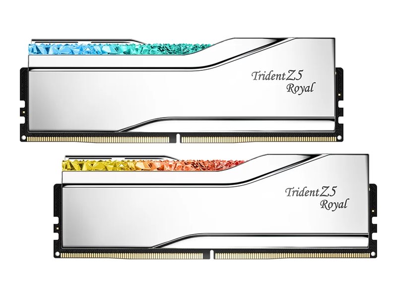 G.Skill Trident Z5 Royal DDR5-6400 - 96GB - CL32 - Dual Channel (2 pcs) - Intel XMP - Sølv med RGB