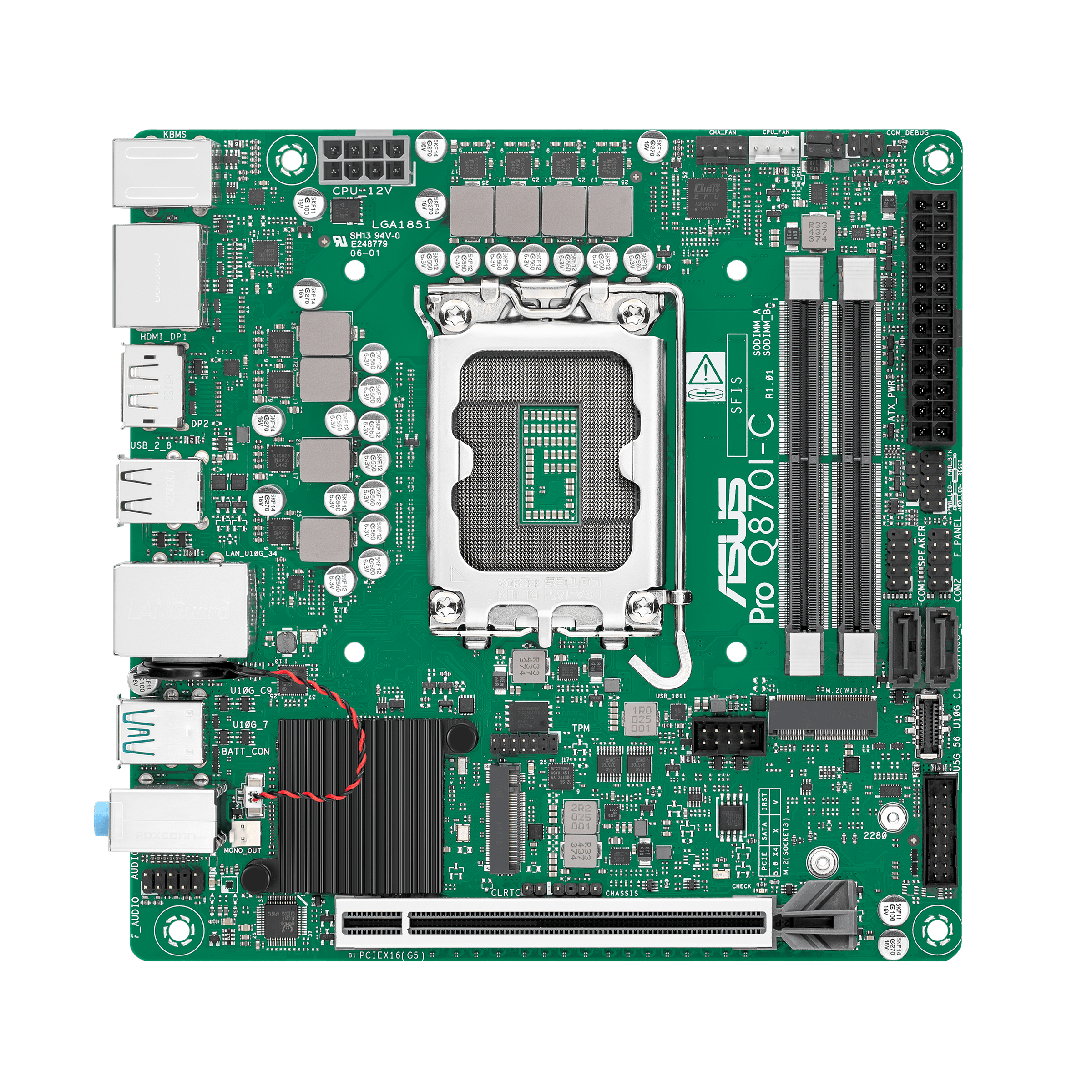 ASUS PRO Q870I-C-CSM Bundkort - Intel Q870 - Intel LGA1851 - DDR5 RAM - Mini-ITX