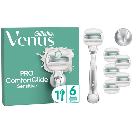 Venus - Gillette Venus Pro Comfortglide Sensitive Skraber - Green/white