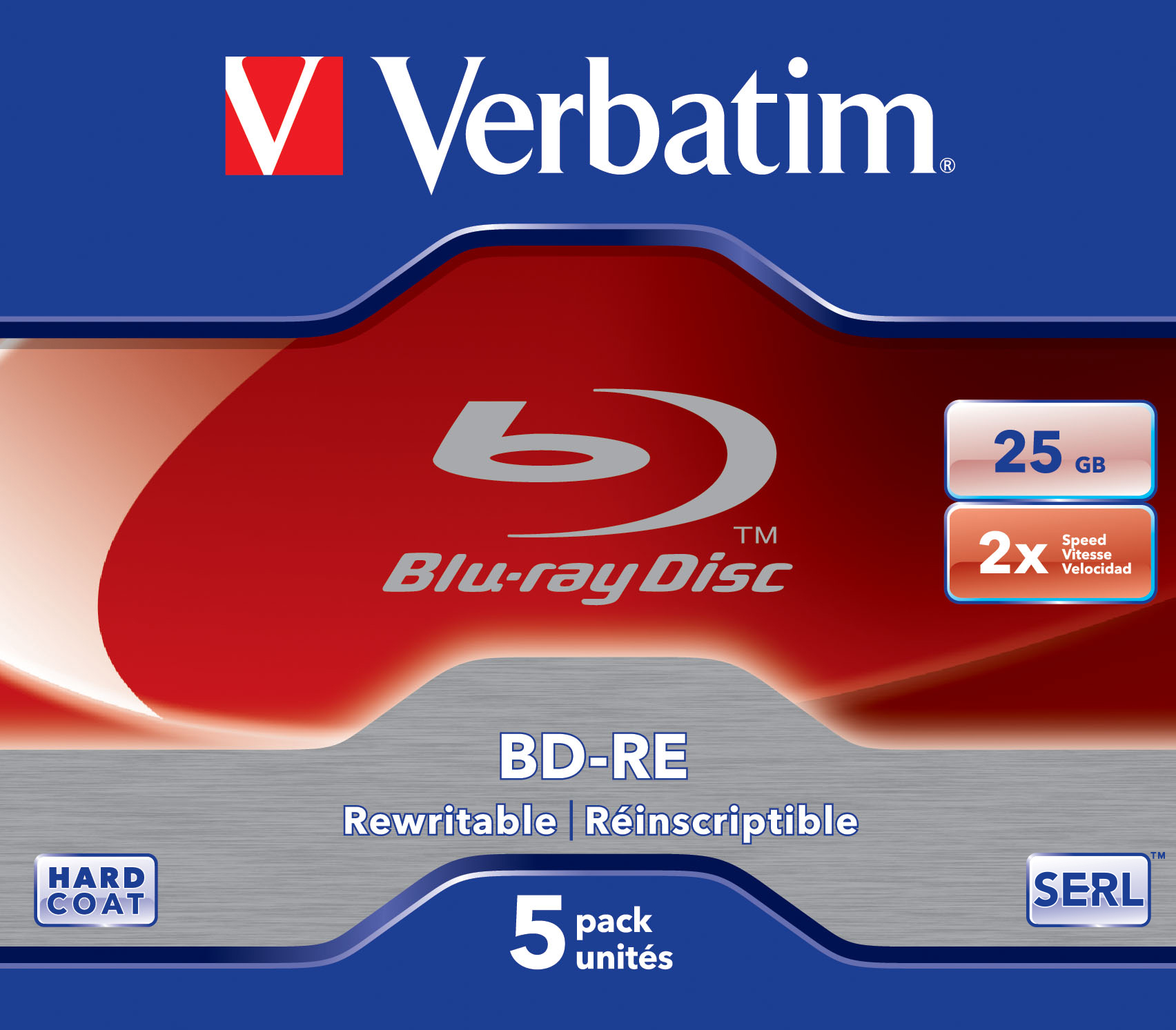Verbatim - 5 x BD-RE - 25 GB 2x - cd-boks