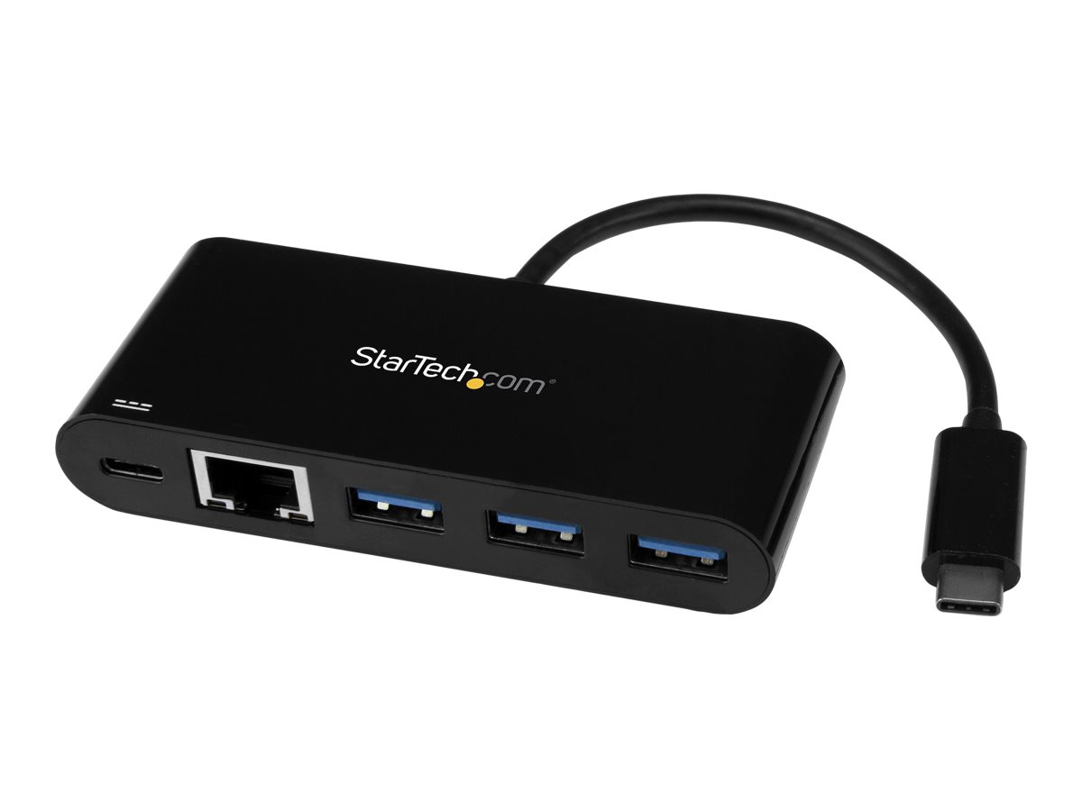 StarTech.com US1GC303APD USB-C to Ethernet Adapter with 3-Port USB 3.0 Hub and Power Delivery