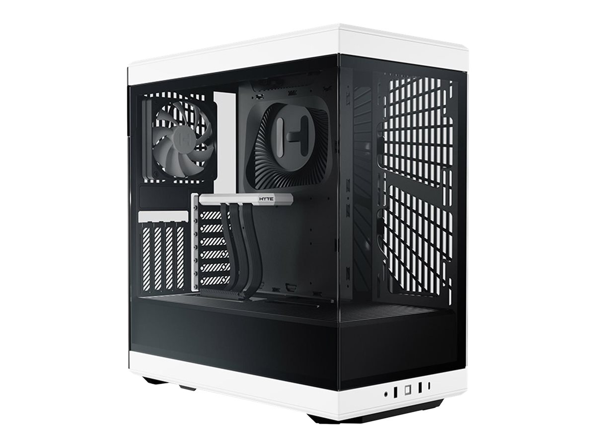HYTE Y40 Black/White Miditower - Panoramic Glass Veil, included PCIe 4.0 riser cable, 2 included fans Kabinet - GEEKD.dk
