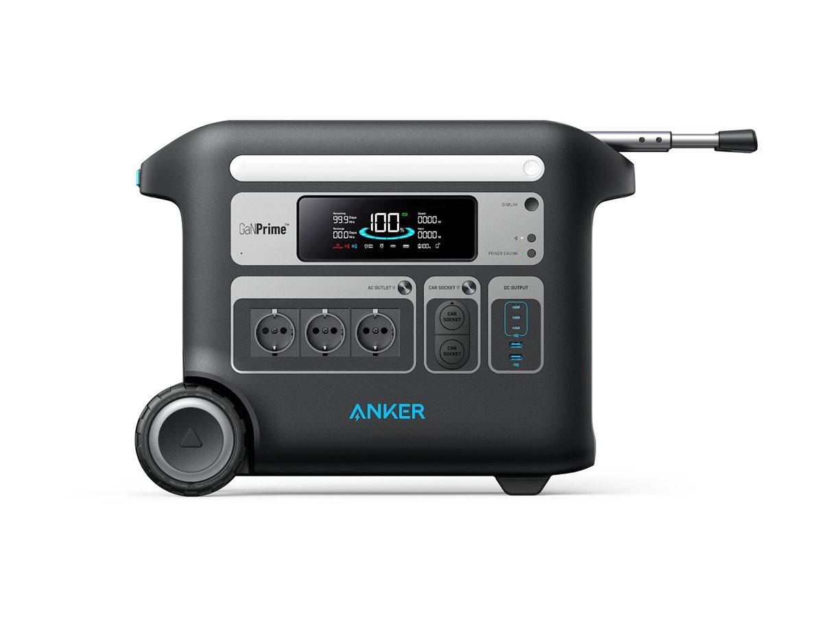 Anker SOLIX F2000 (PowerHouse 767) - Transportabel strømstation - Wi-Fi - AC 220-240 V - 2300 Watt - litiumjernfosfat - 2048 Wh - output-stikforbinde