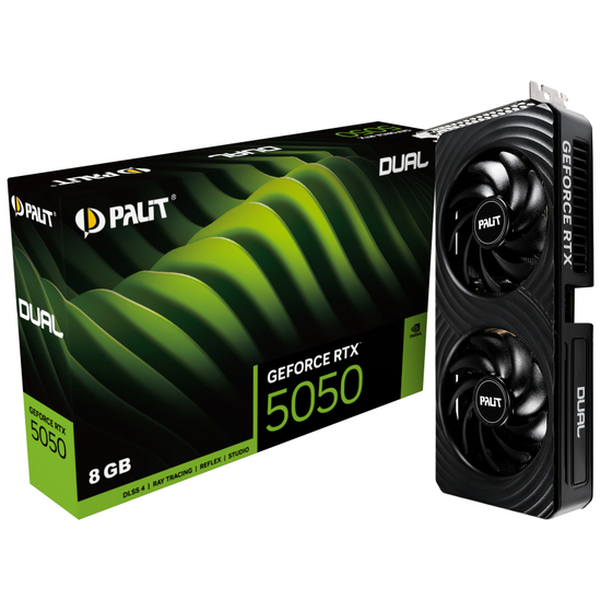 Palit GeForce RTX 5050 Dual - Grafikkort - GeForce RTX 5050 - 8 GB GDDR7 - PCI Express 5.0 - 3 x DisplayPort, HDMI