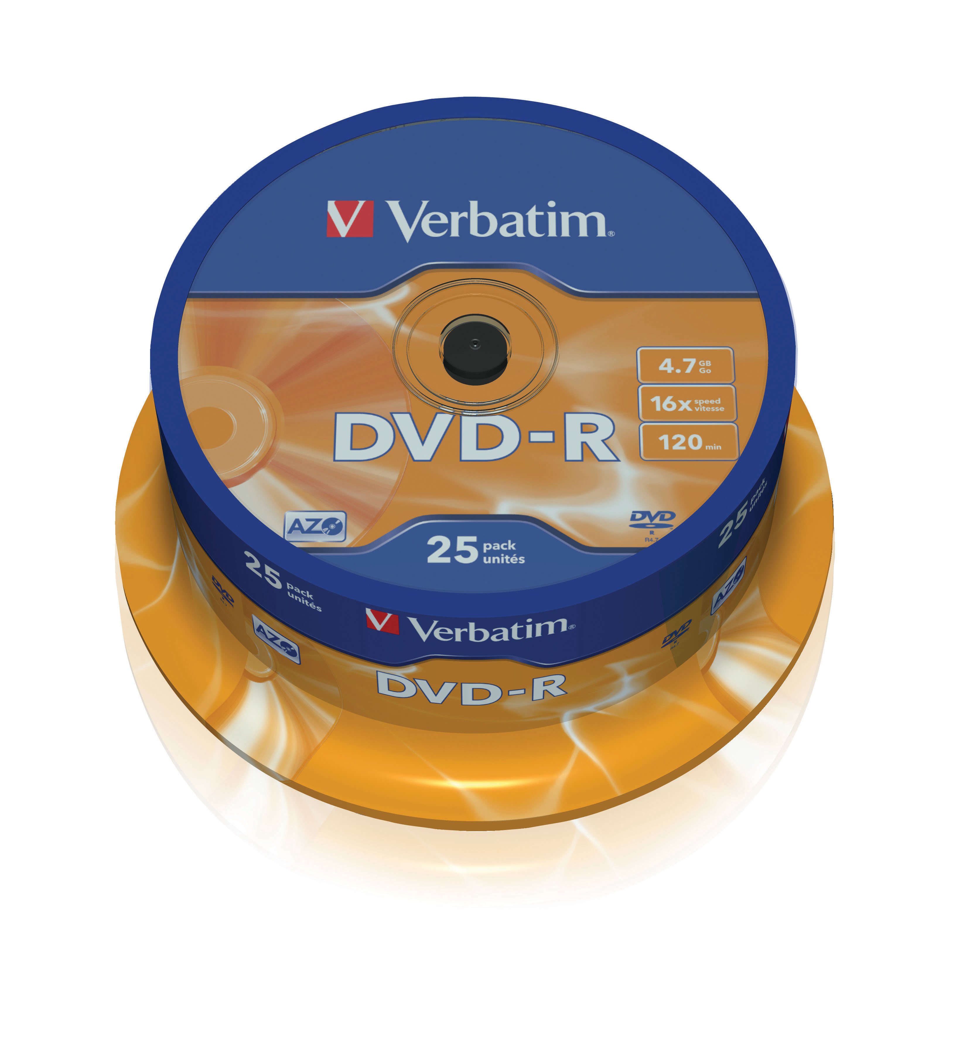 Verbatim - 25 x DVD-R - 4.7 GB 16x - sølvmatteret - spindle