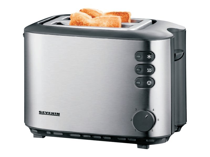 Brødrister 2-skive rustfrit stål, afrimning og genopvarmning