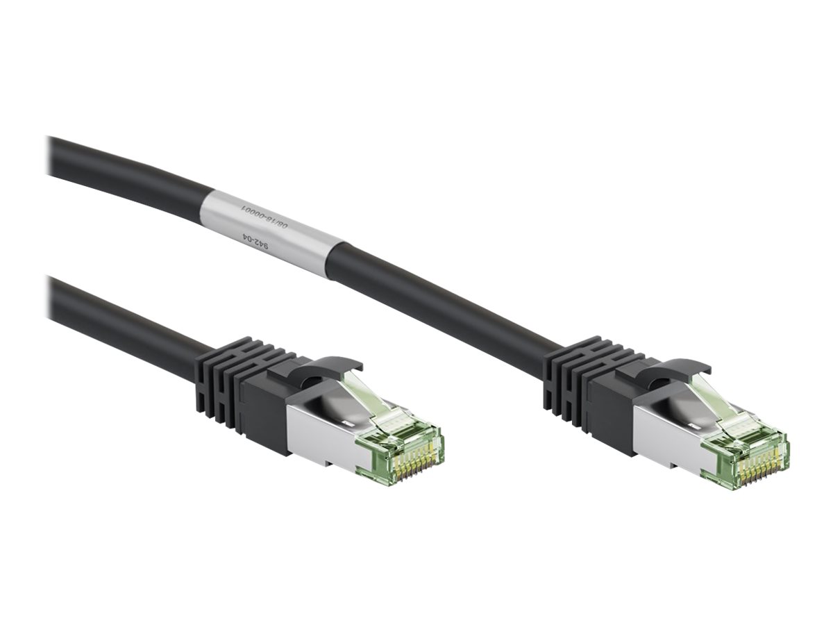 Goobay Patchkabel CAT 8.1, S/FTP (PiMF), sort 99,9 % iltfri kobberleder (OFC), AWG 24, halogenfri kabelkappe (LSZH), 0.5 m